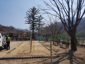 한송 초등학교 모래 소독