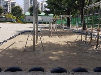 문성 초등학교 모래 소독